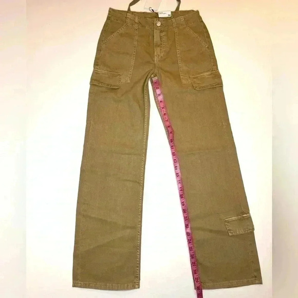 Zara Womens Mid Waist Adjustable Strap Cargo Pants Size- 2  ( 26 ) - Picture 4 of 9